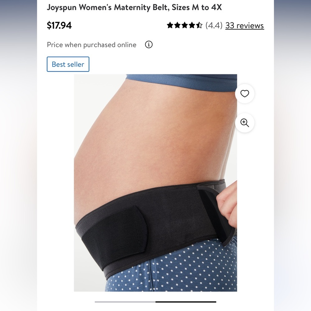 Joyspun Maternity Belt Size 8-14 in Black